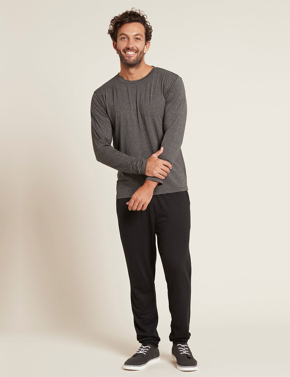 Men's Long Sleeve Crew Neck T-Shirt - Dark Marl – Sowco