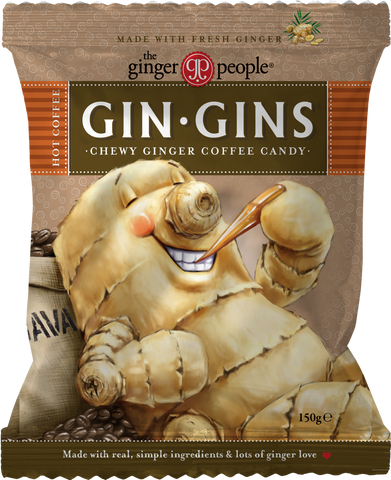 Ging-Gins Chewy Ginger Coffee Candy - 12 X 150g