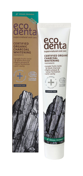 Certified COSMOS ORGANIC Charcoal Whitening Toothpaste (8 x 75ml)