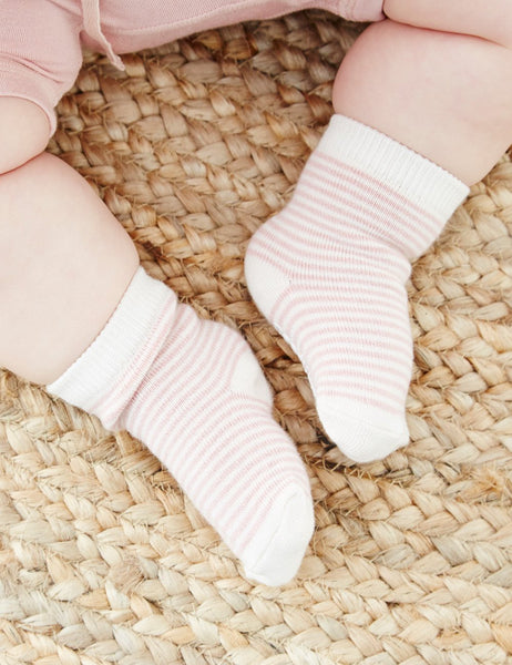 Baby sokker - Bambus - 3-pak - Lyserød/Natur | Boody Baby