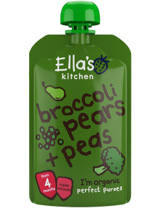 Broccoli pears + peas