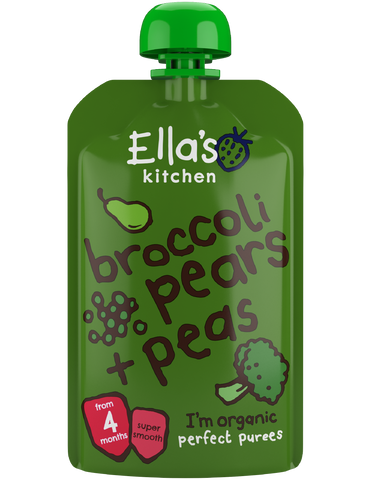 Broccoli pears + peas