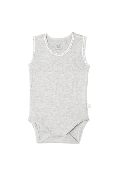 Baby Sleeveless Bodysuit - Light Grey Marl