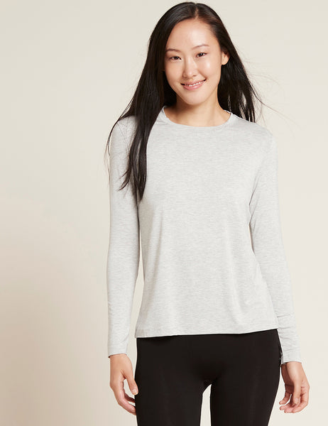 Women's Long Sleeve Round Neck T-Shirt - Light Marl