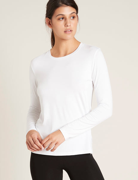 Women's Long Sleeve Round Neck T-Shirt - White